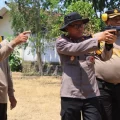 Anggota Polres Ngawi Latihan Menembak di Polsek Kedunggalar